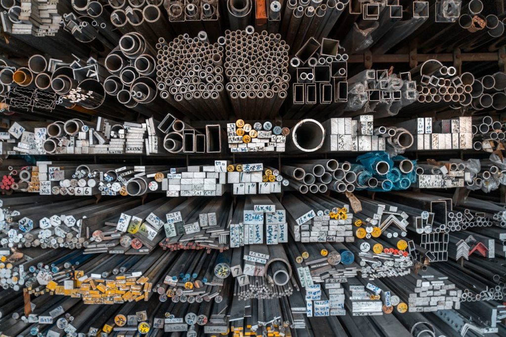 Metal Bars, Pipes and Tubing on Display